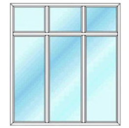 پنجره سه لنگه ثابت بدون بازشو با کتیبه