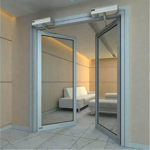 automatic swing door 500x500 1 - درب شیشه‌ای لولایی