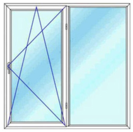 دو لنگه بدون کتیبه با بازشوی دو حالته - پنجره یو پی وی سی UPVC چیست ؟ ( بررسی مزایا ، عملکرد و مشخصات فنی )