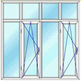 چهار لنگه دو لنگه باز شوی دو حالته کتیبه دار - پنجره یو پی وی سی UPVC چیست ؟ ( بررسی مزایا ، عملکرد و مشخصات فنی )